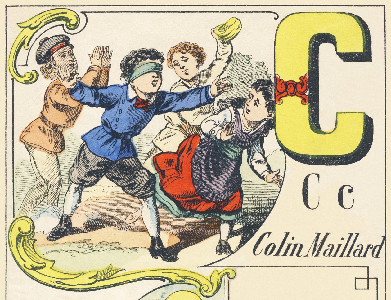 C : colin-maillard - Games Alphabet, ca. 1890 (illustration) af Unbekannt