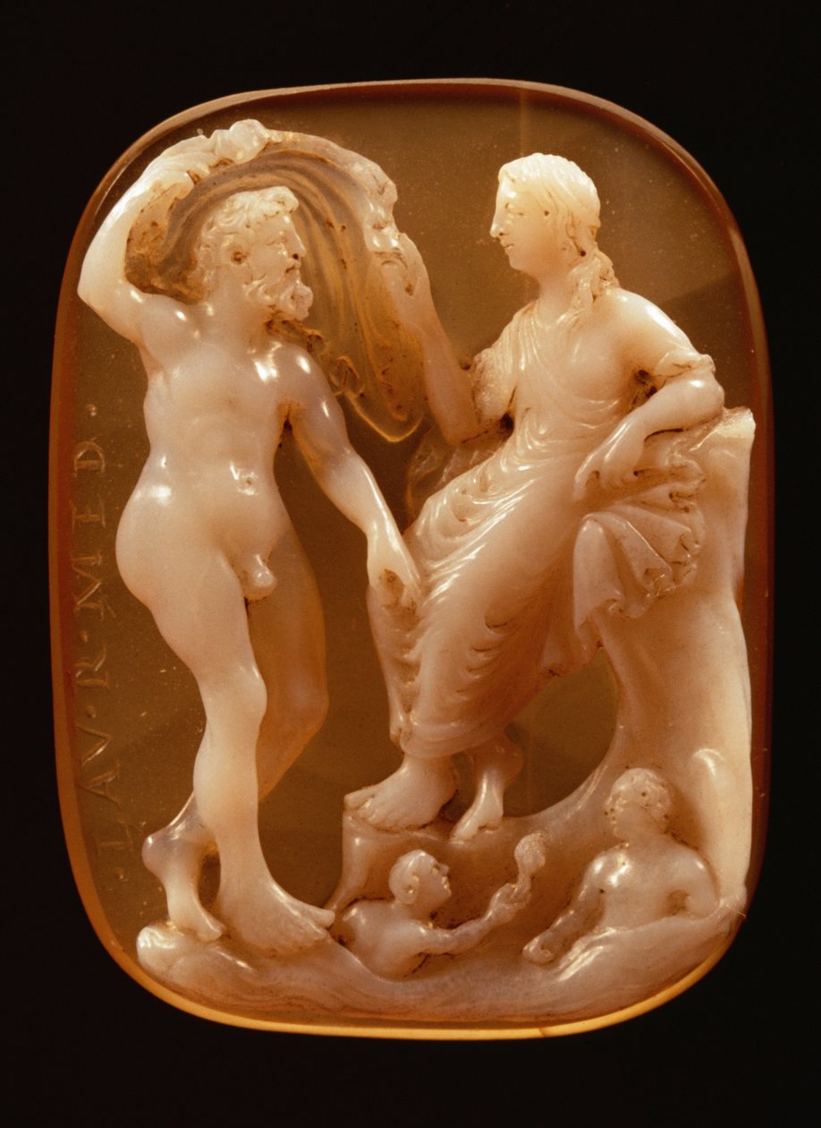 Cameo af Neptun og Amphitrite (onyx) af Unbekannt