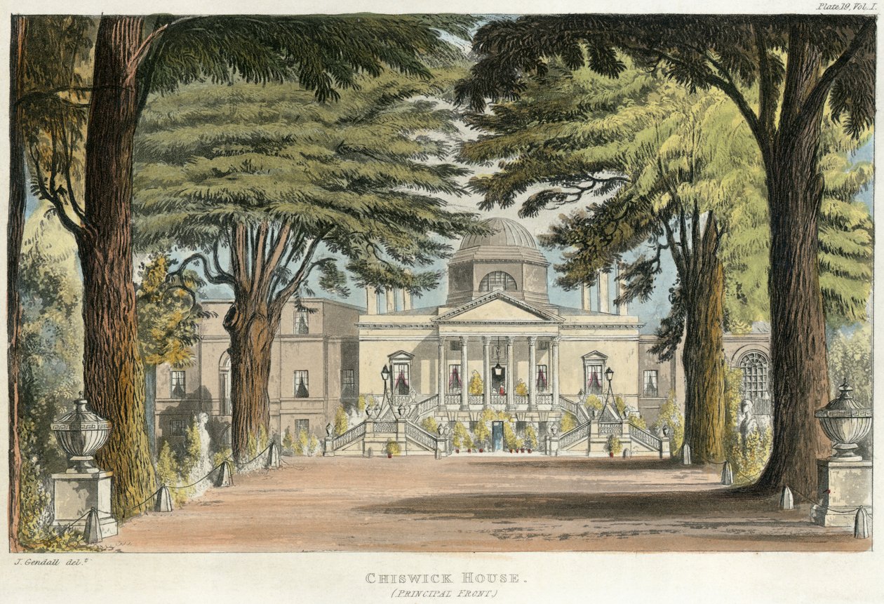 Chiswick House (gravering) af Unbekannter Künstler