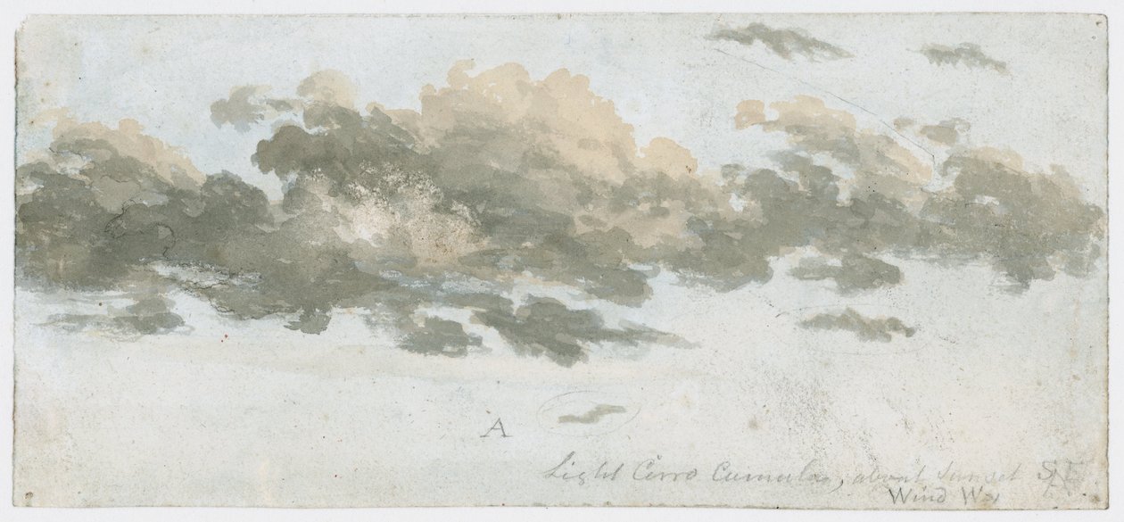 Cirrocumulus, skystudie, ca. 1803-1811 af Unbekannter Künstler