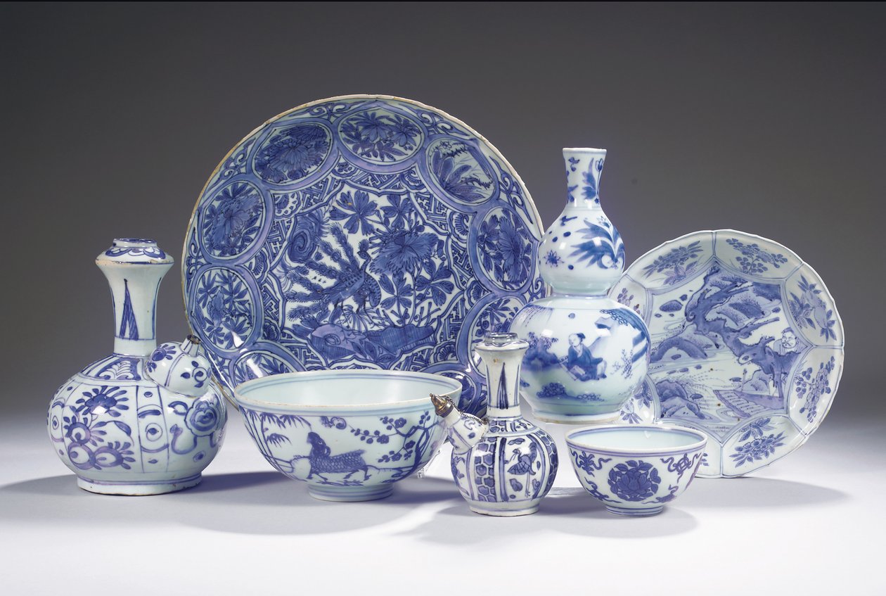 Samling af blåt og hvidt porcelæn af Unbekannt