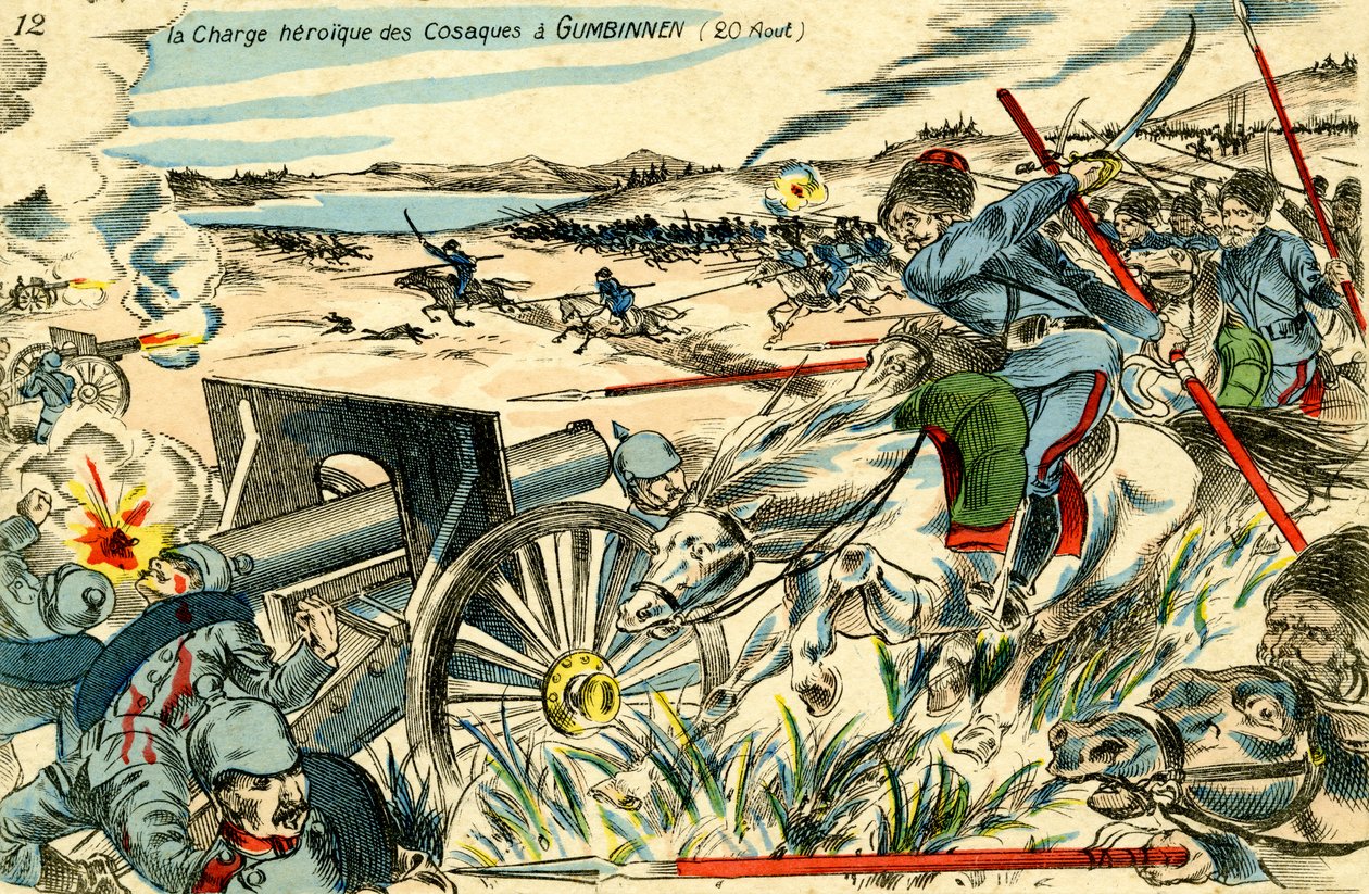 Kosakangreb ved Gumbinnen, 20. august 1914. af Unbekannter Künstler