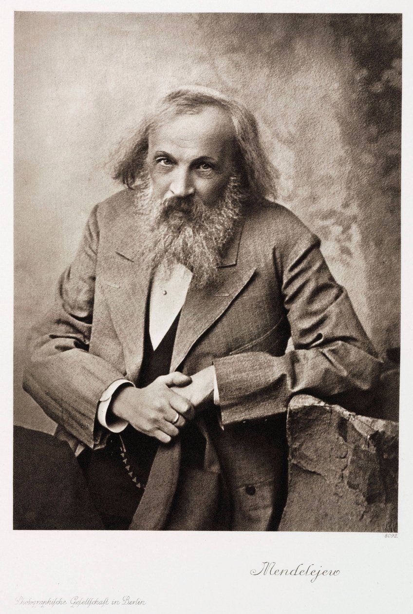 Dmitri Ivanovich Mendeleev, russisk kemiker, fra 1905 af Unbekannt
