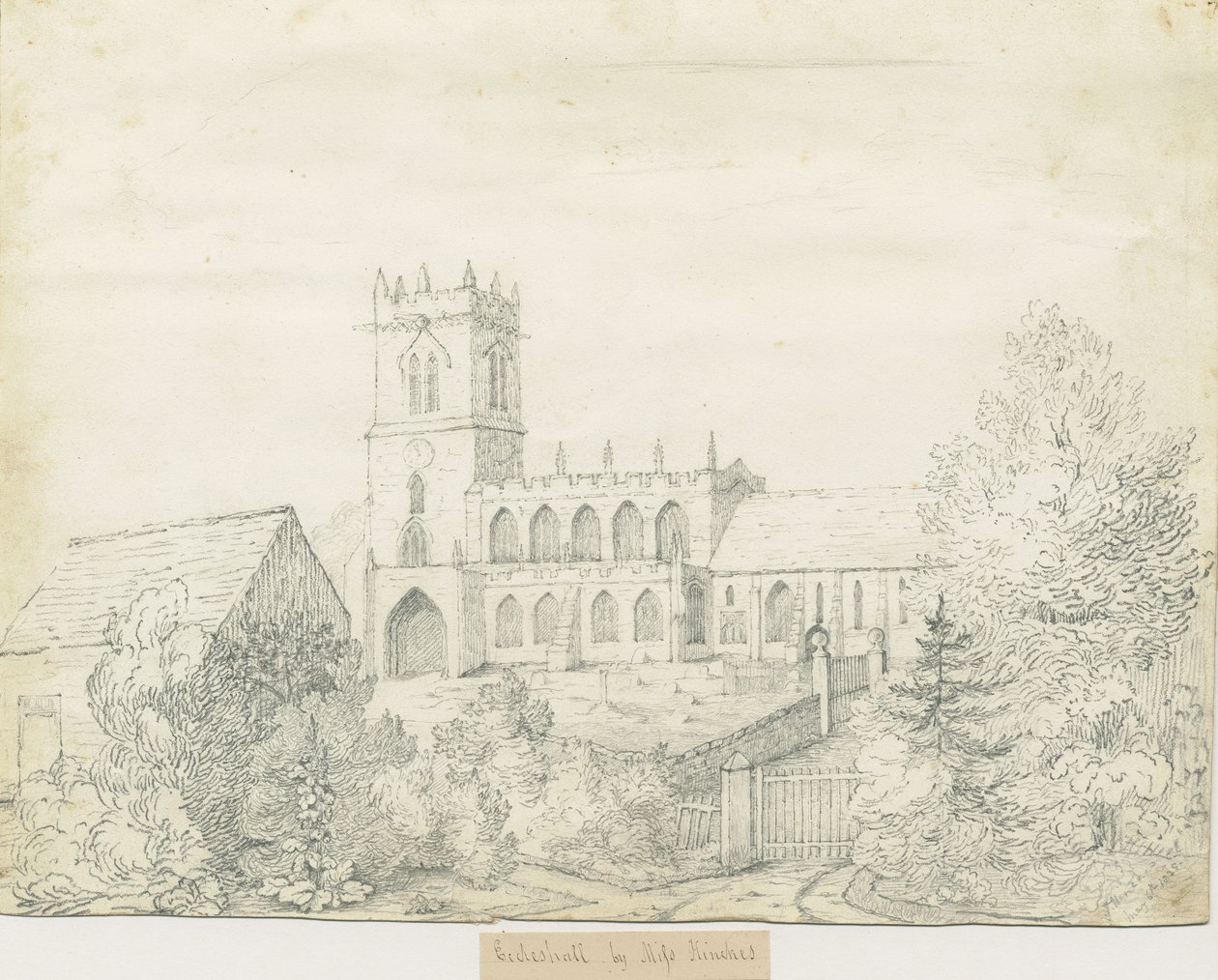 Eccleshall Church: pencil drawing, 6 May 1825dani af Unbekannt