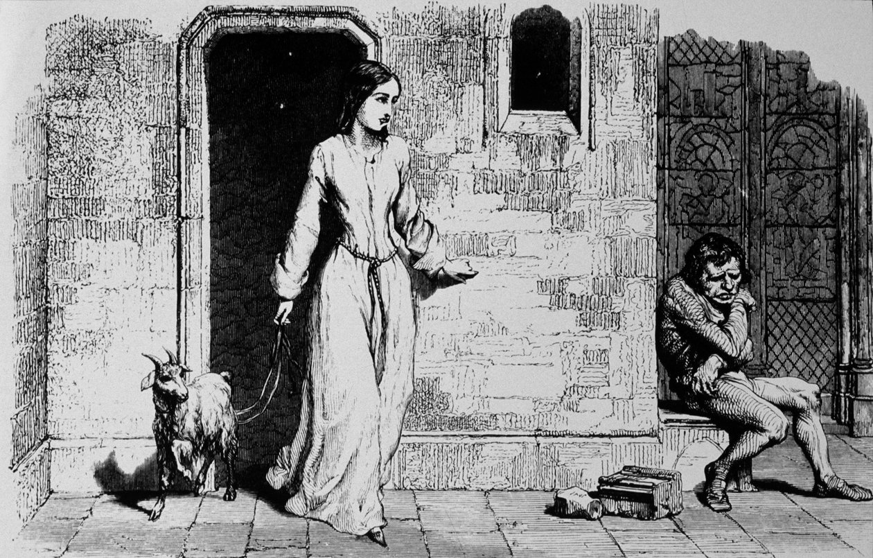 Esmeralda og Quasimodo af Unbekannter Künstler