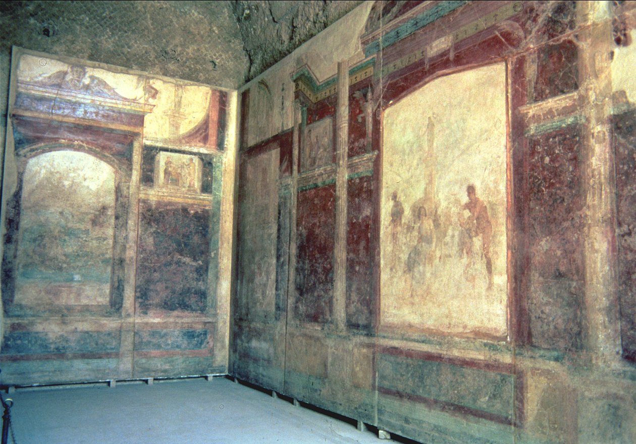 Kalkmalerier i Tablinium, House of Livia af Unbekannter Künstler