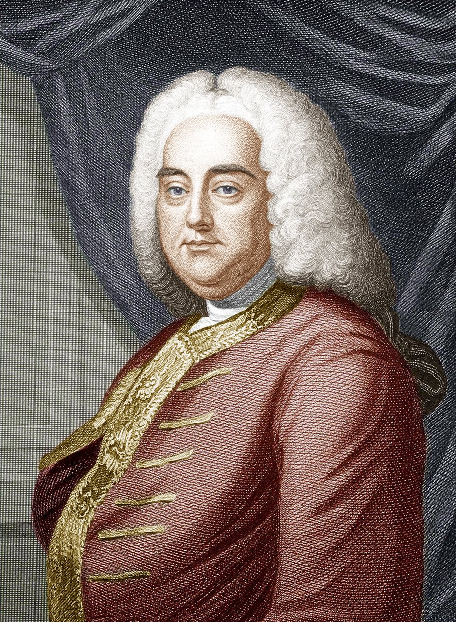 George Frideric Handel (farvegravering) af Unbekannter Künstler