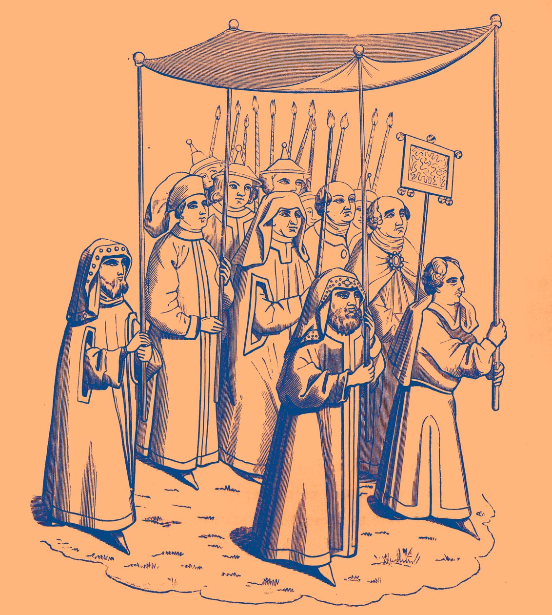 Jødisk procession på vej til koncilet i Konstanz af Unbekannter Künstler