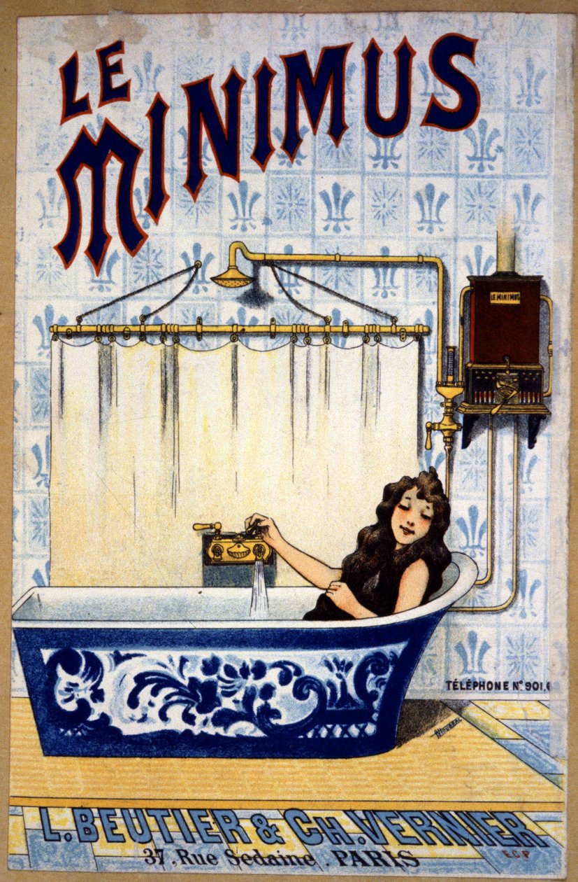 Le minimus badeværelse, ca. 1900 (illustration) af Unbekannter Künstler