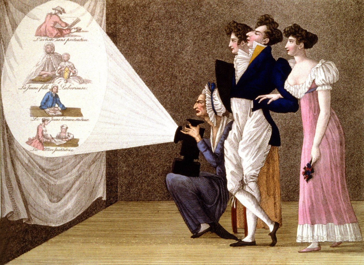 Magisk lanterne i Paris, ca. 1810 (kobberstik) af Unbekannter Künstler