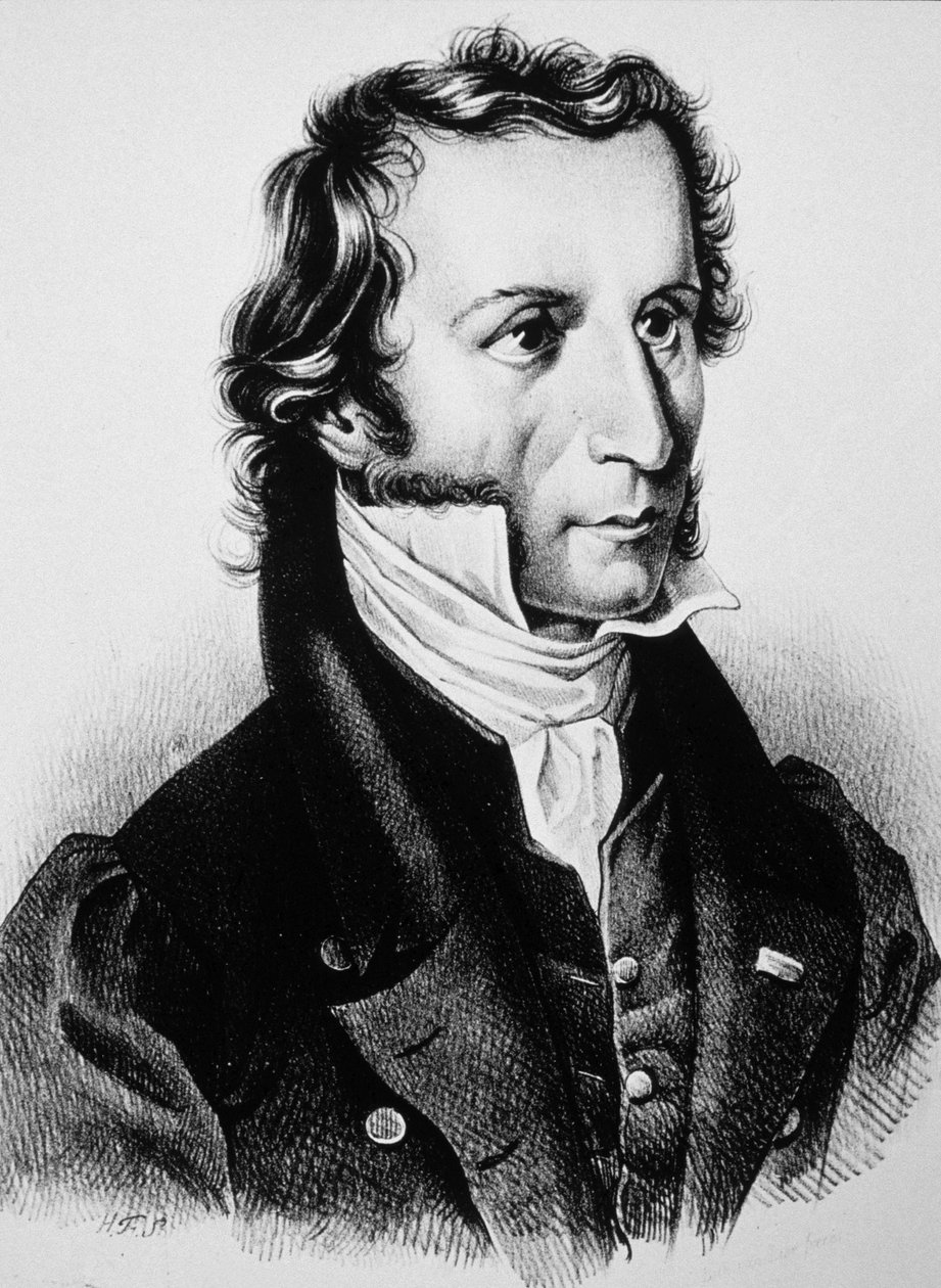 Niccolo Paganini, ca. 1850 (kobberstik) af Unbekannter Künstler