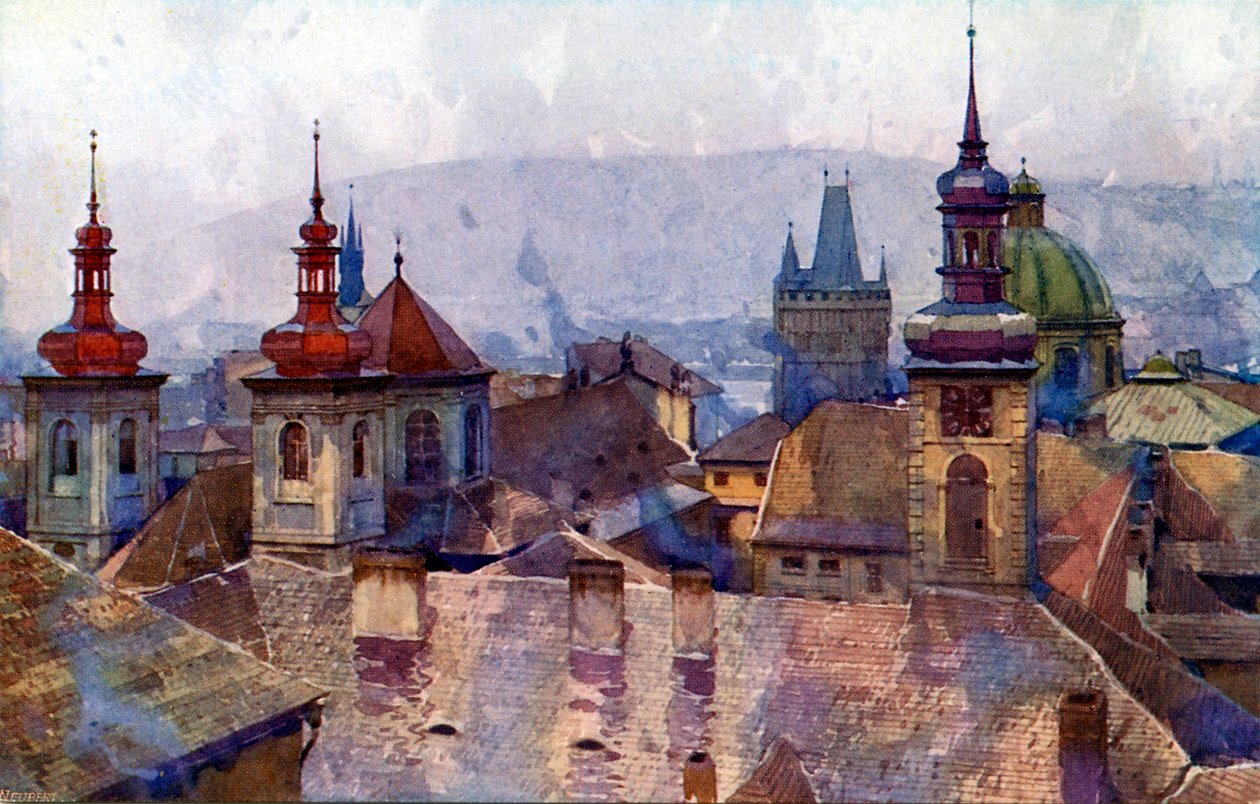 Den gamle bydel, Prag af Unbekannter Künstler