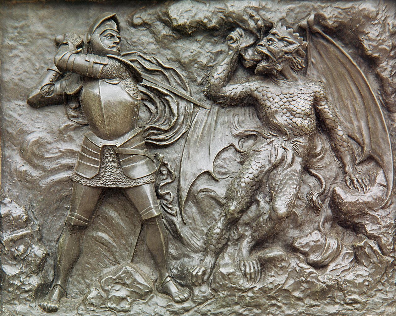 St. George Fighting the Dragon (bronze) af Unbekannt