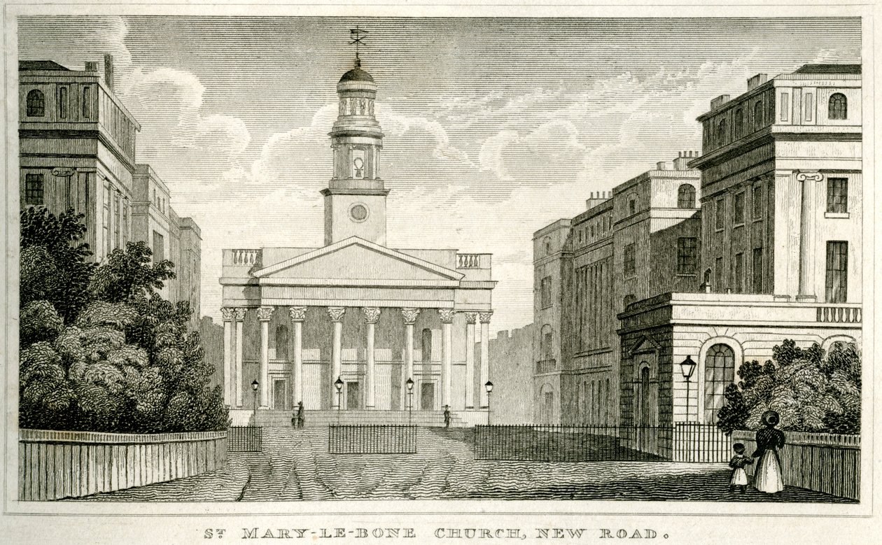 St Mary-le-bone Church, New Road af Unbekannt