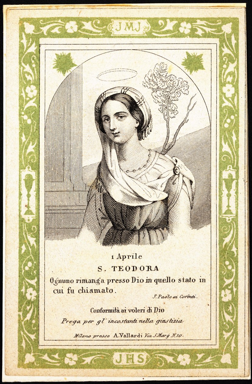 St. Theodora, begyndelsen af det 20. århundrede (gravering) af Unbekannter Künstler