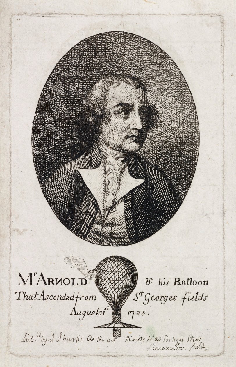 Stuart Amos Arnold, engelsk aeronaut, c 1785 af Unbekannt