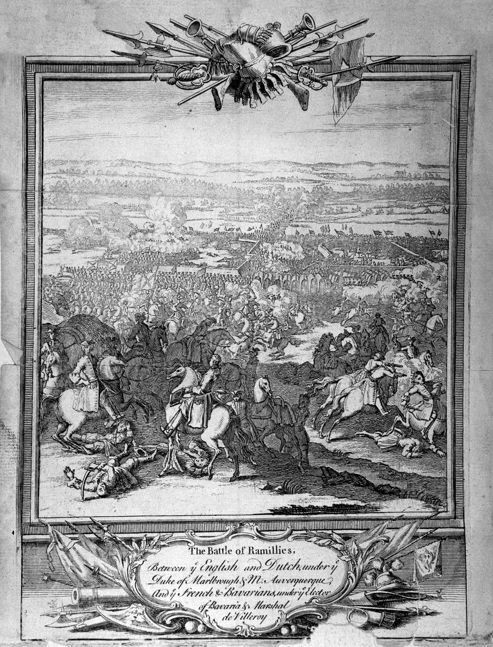 Slaget ved Ramillies, ca. 1780 (gravering) af Unbekannt