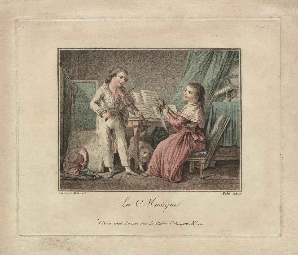 Musikken, ca. 1780 (gravering) af Unbekannter Künstler