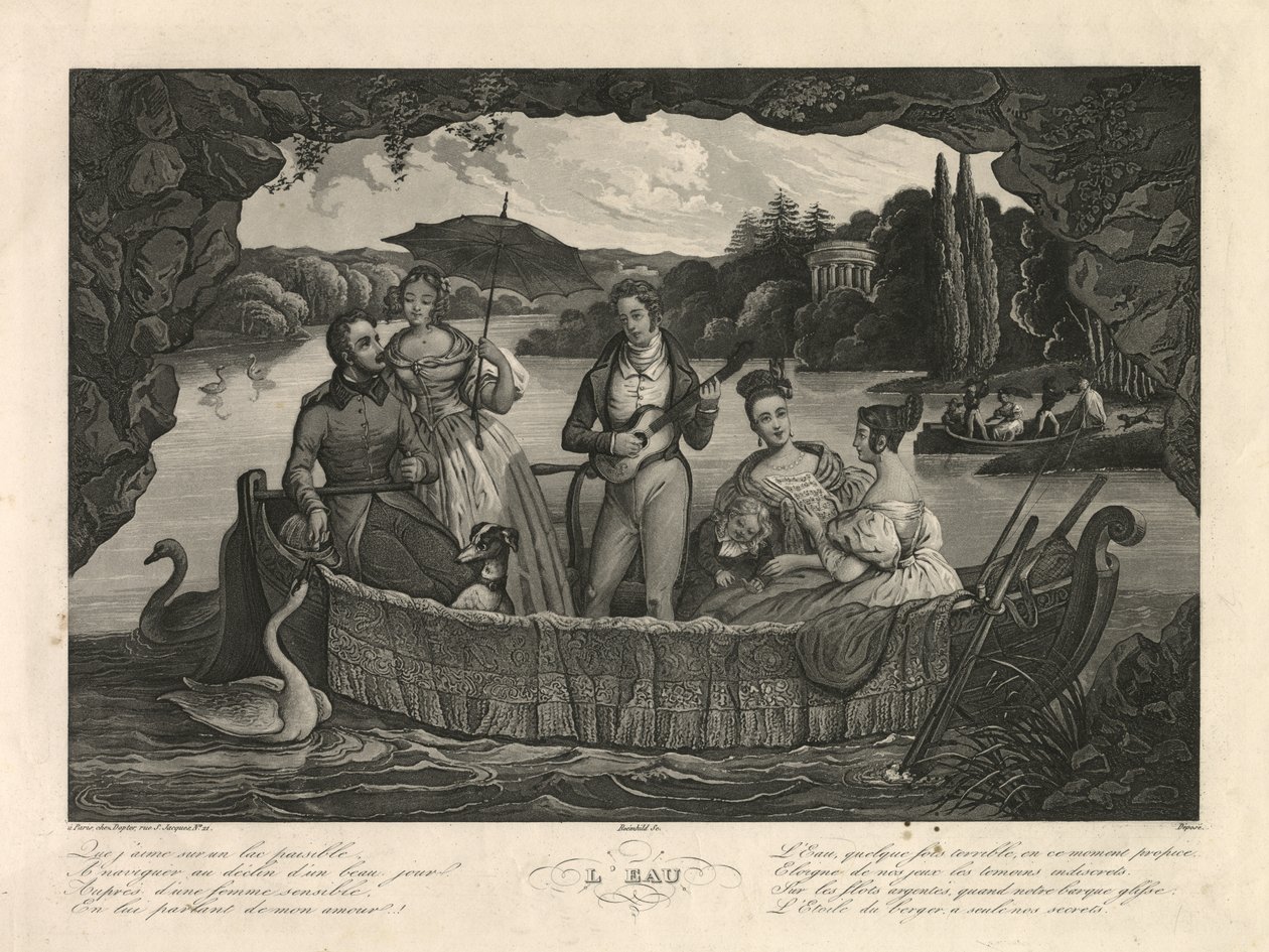 The Water, Paris, ca. 1835 (gravering) af Unbekannter Künstler