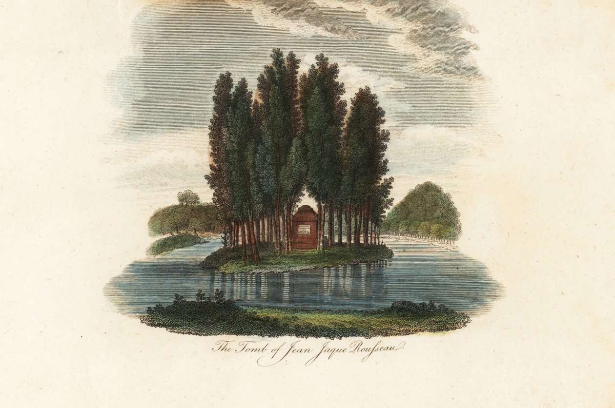 Grav af Jean-Jacques Rousseau, fransk forfatter.1803 (gravering) af Unbekannter Künstler