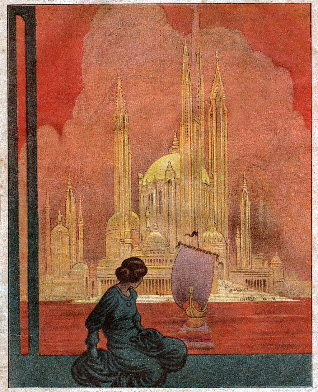 Utopisk by. (Illustration 1922) af Unbekannter Künstler