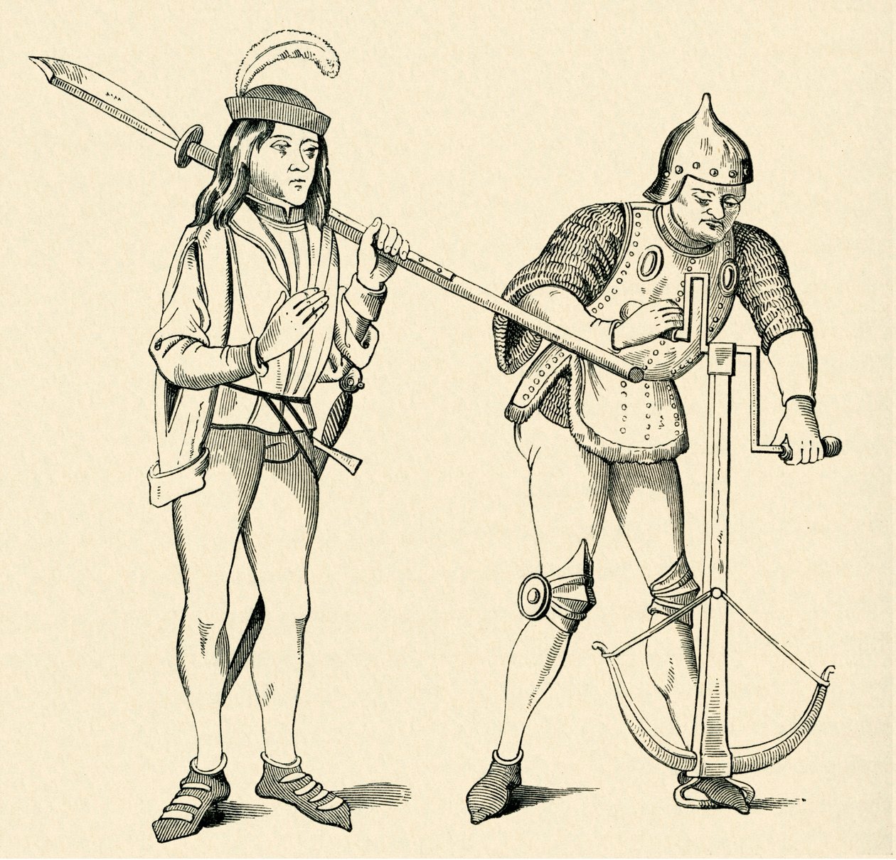 Varlet/Squire og Archer af Unbekannter Künstler