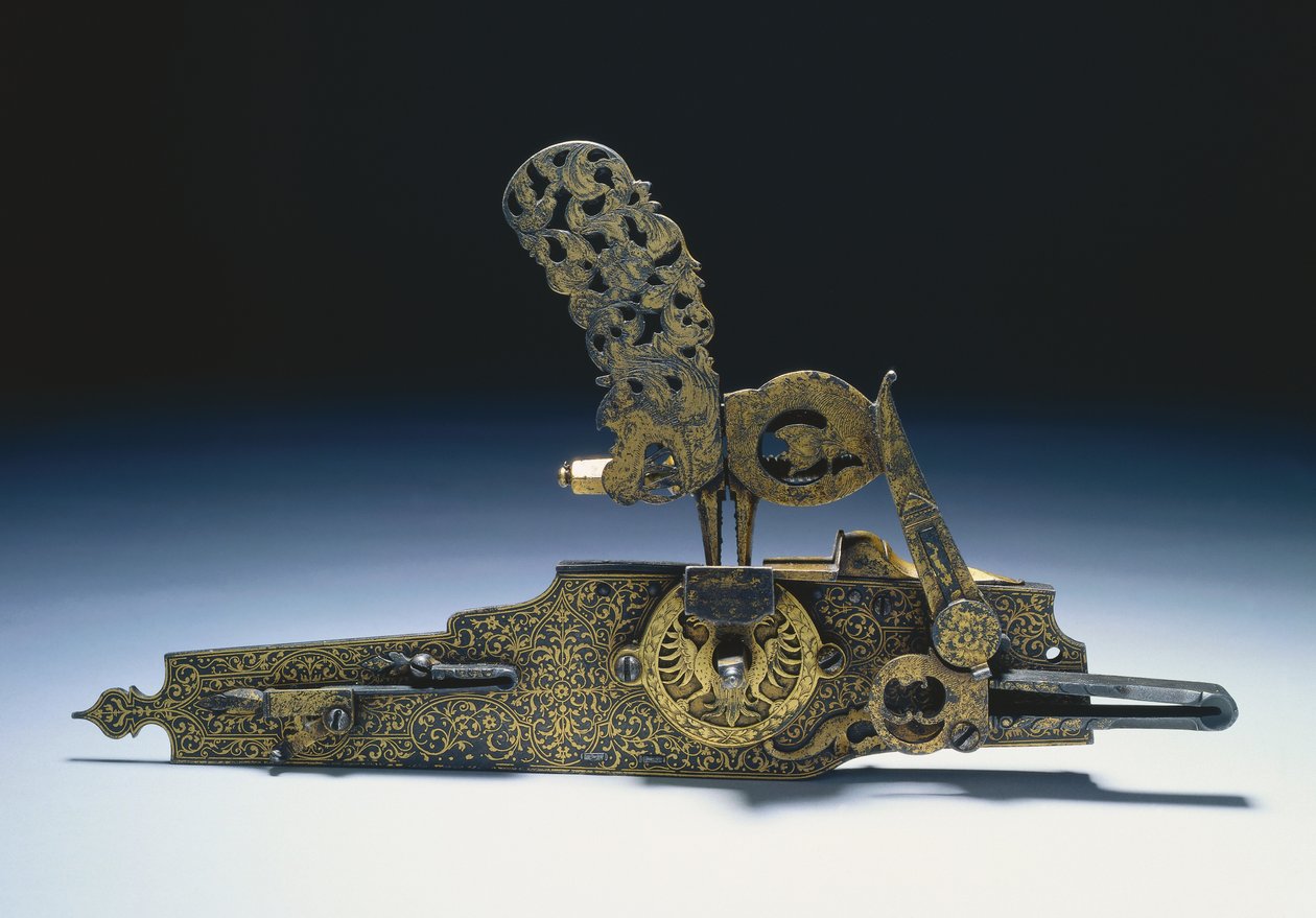 Hjullås fra et jagtriffel, ca. 1660-1720 af Unbekannt