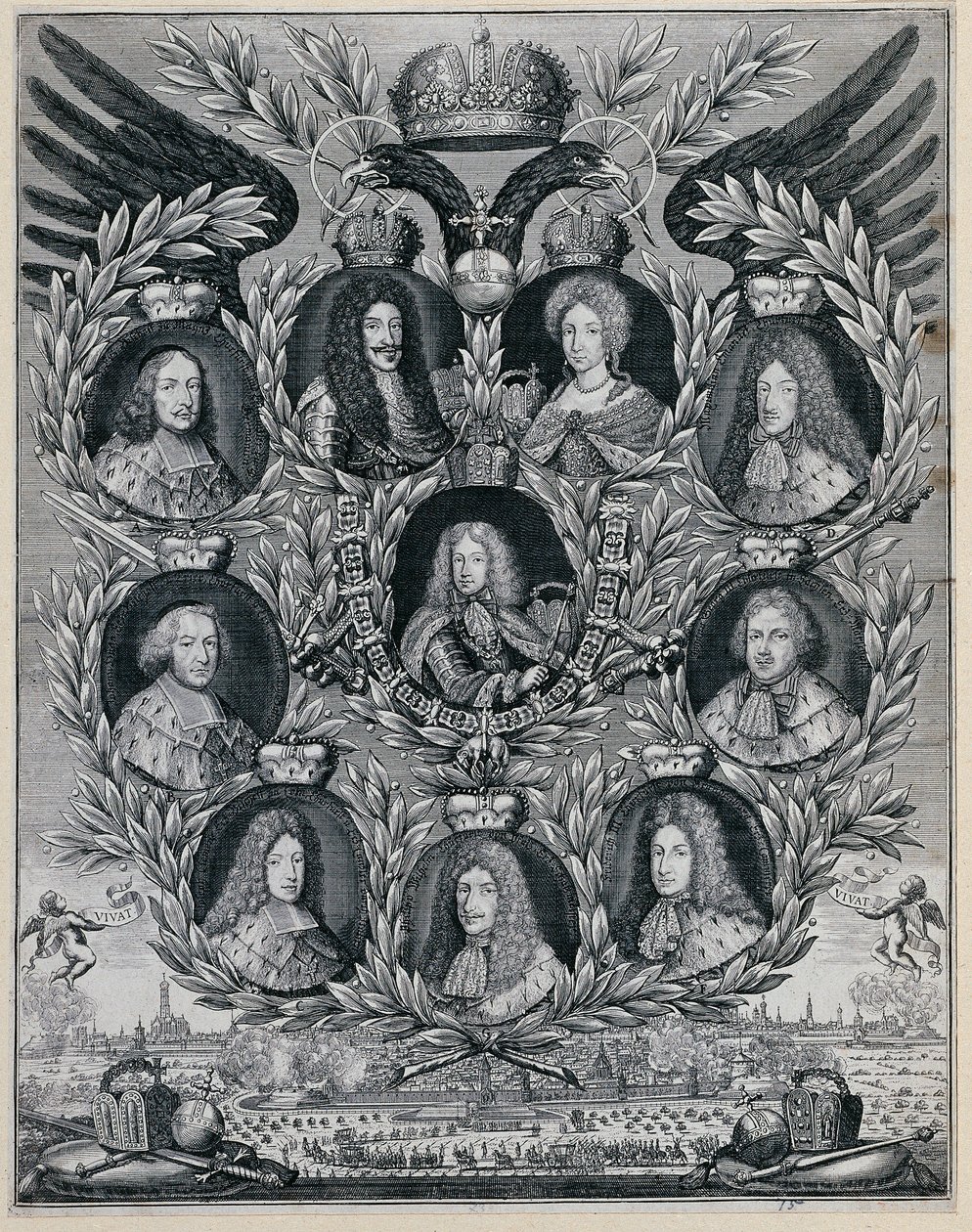 Joseph I med forældre og vælgere af Unbekannter Stecher
