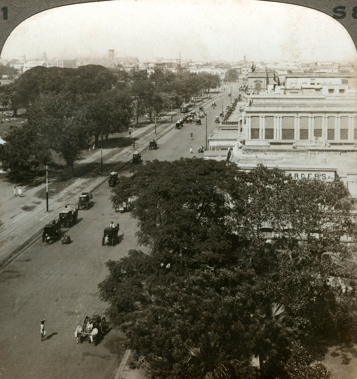 Chowringhee Road, Calcutta, Indien, omkring 1900-tallet. af Underwood and Underwood