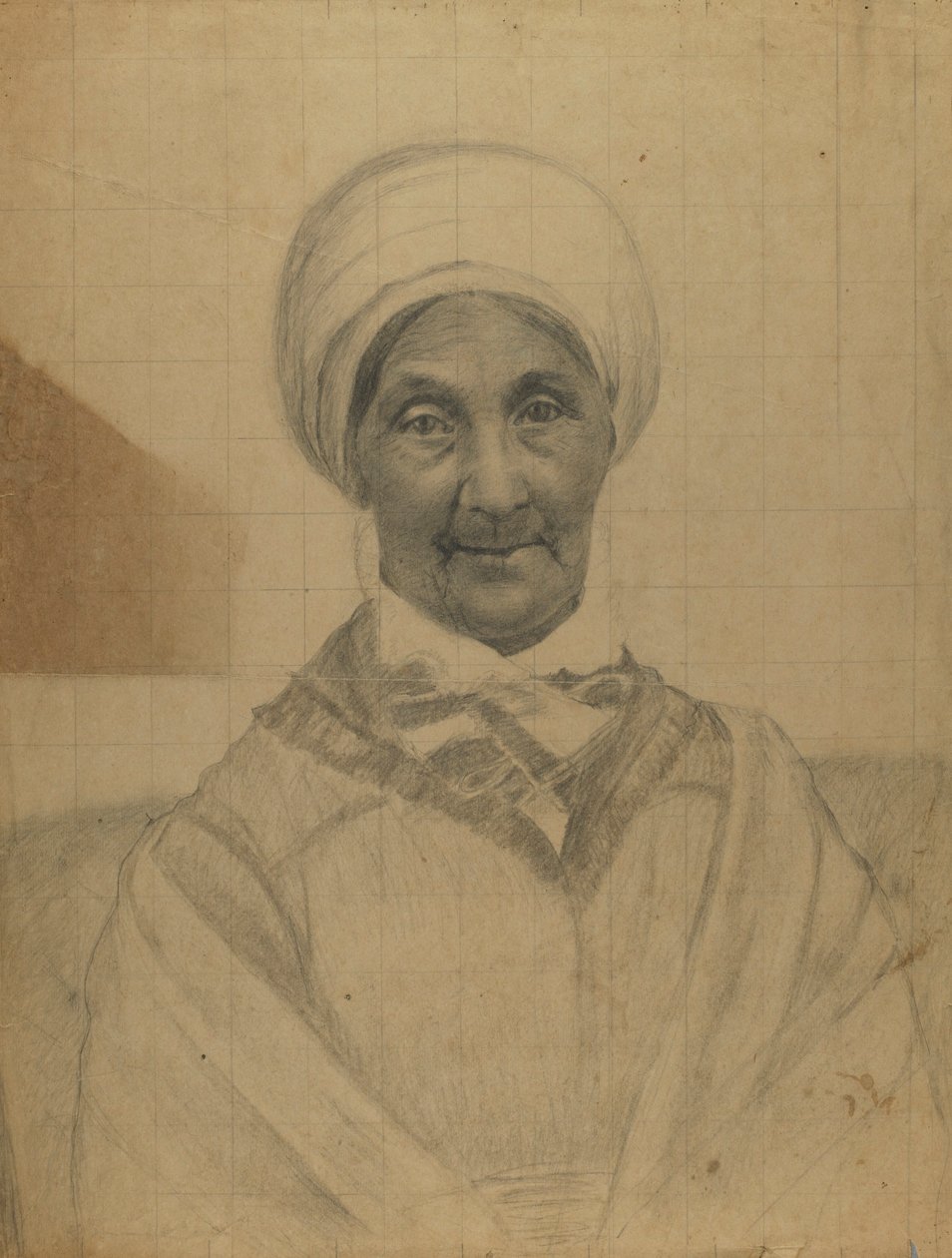 Gammel kvinde i turban af Unidentified