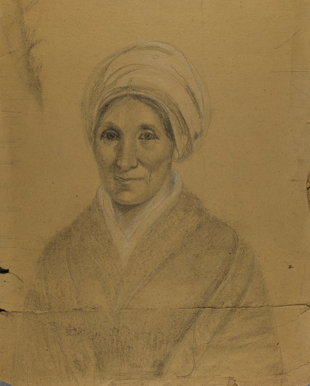 Kvinde iført turban af Unidentified