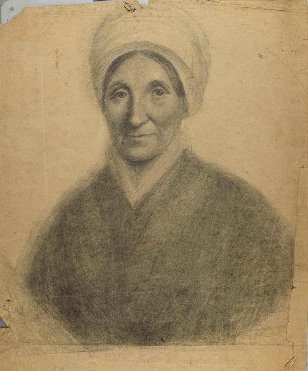 Kvinde iført turban af Unidentified