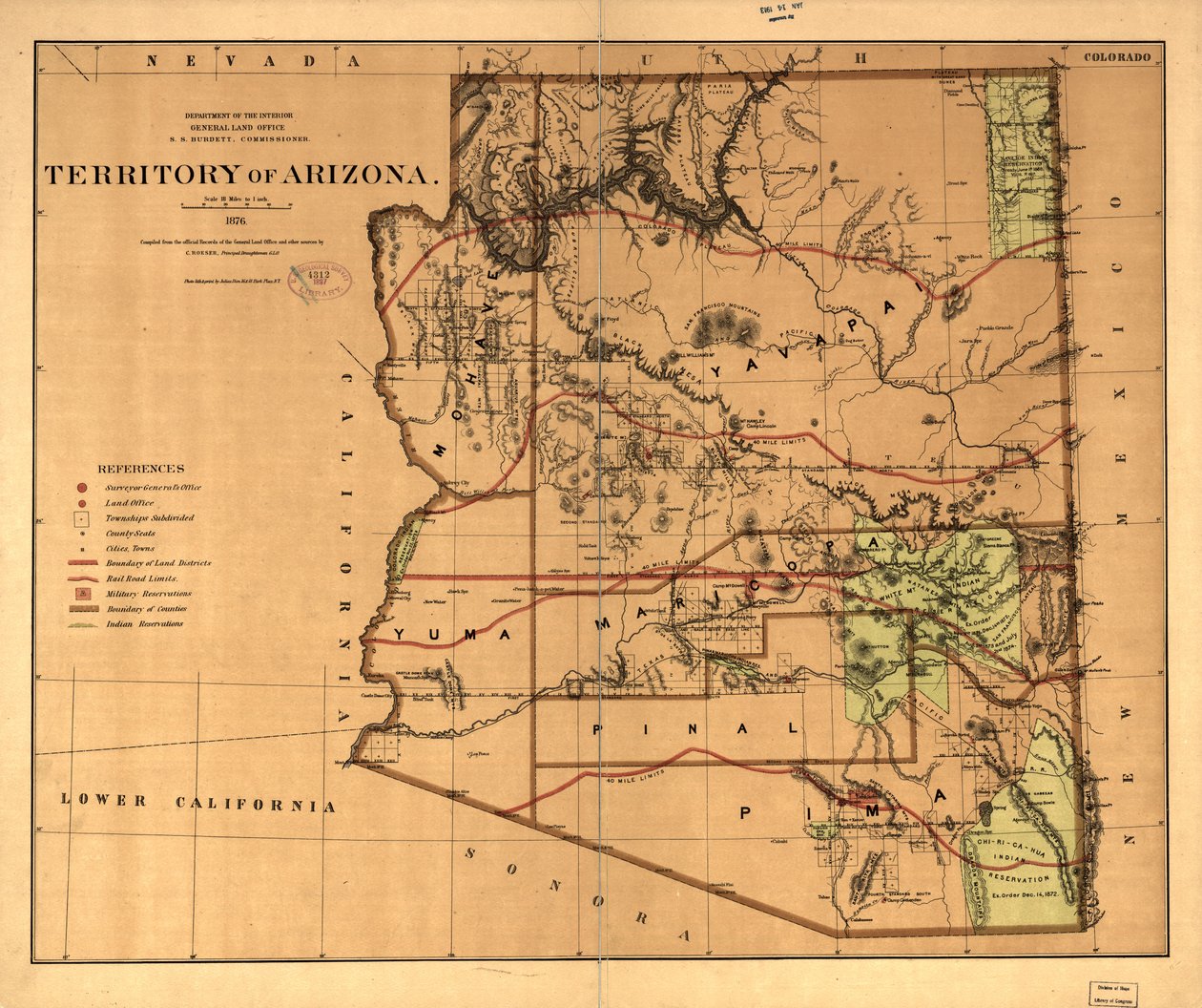 Arizonas territorium. af United States. General Land Office