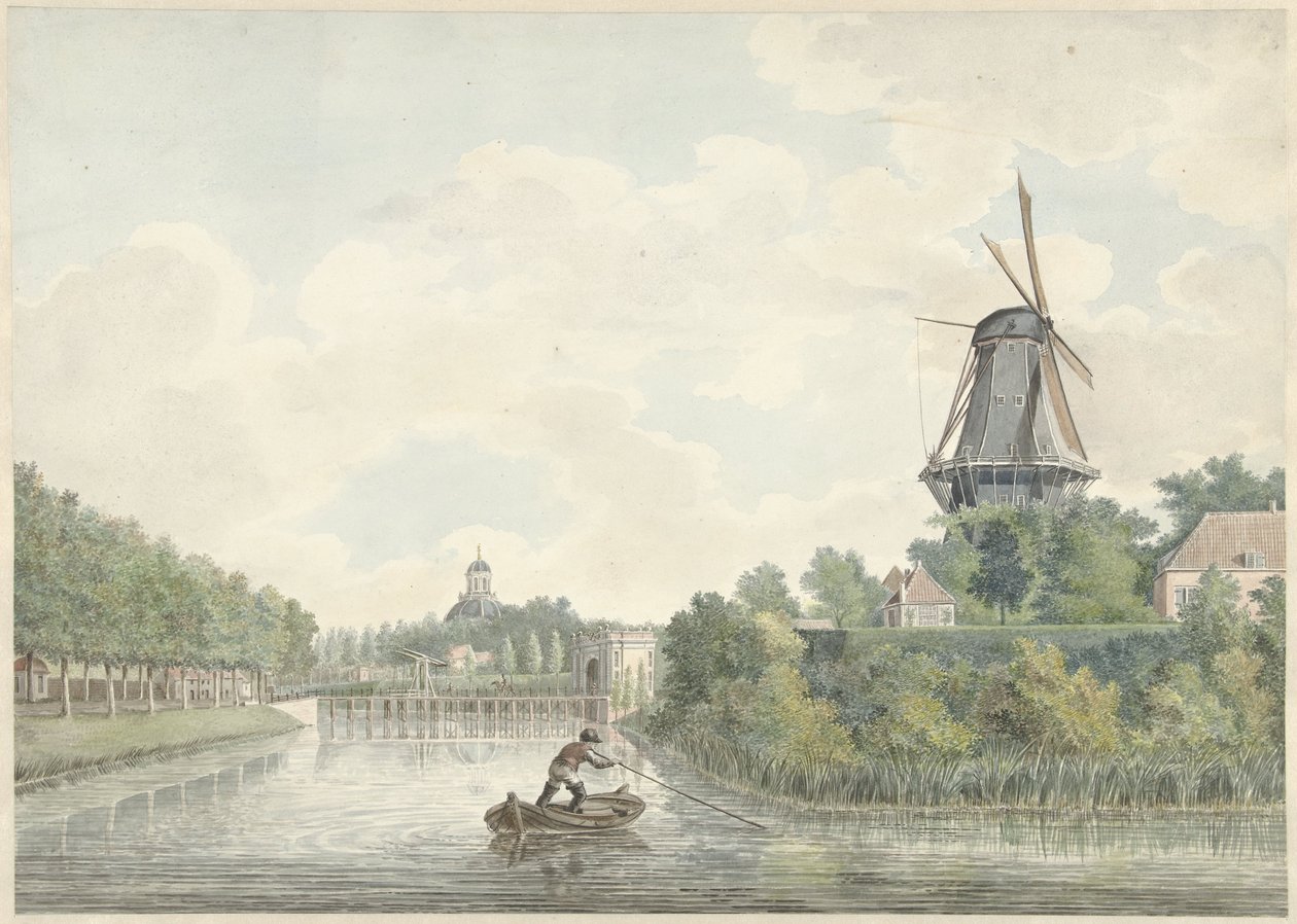 Udsigt over bymurene i Middelburg af Unknown