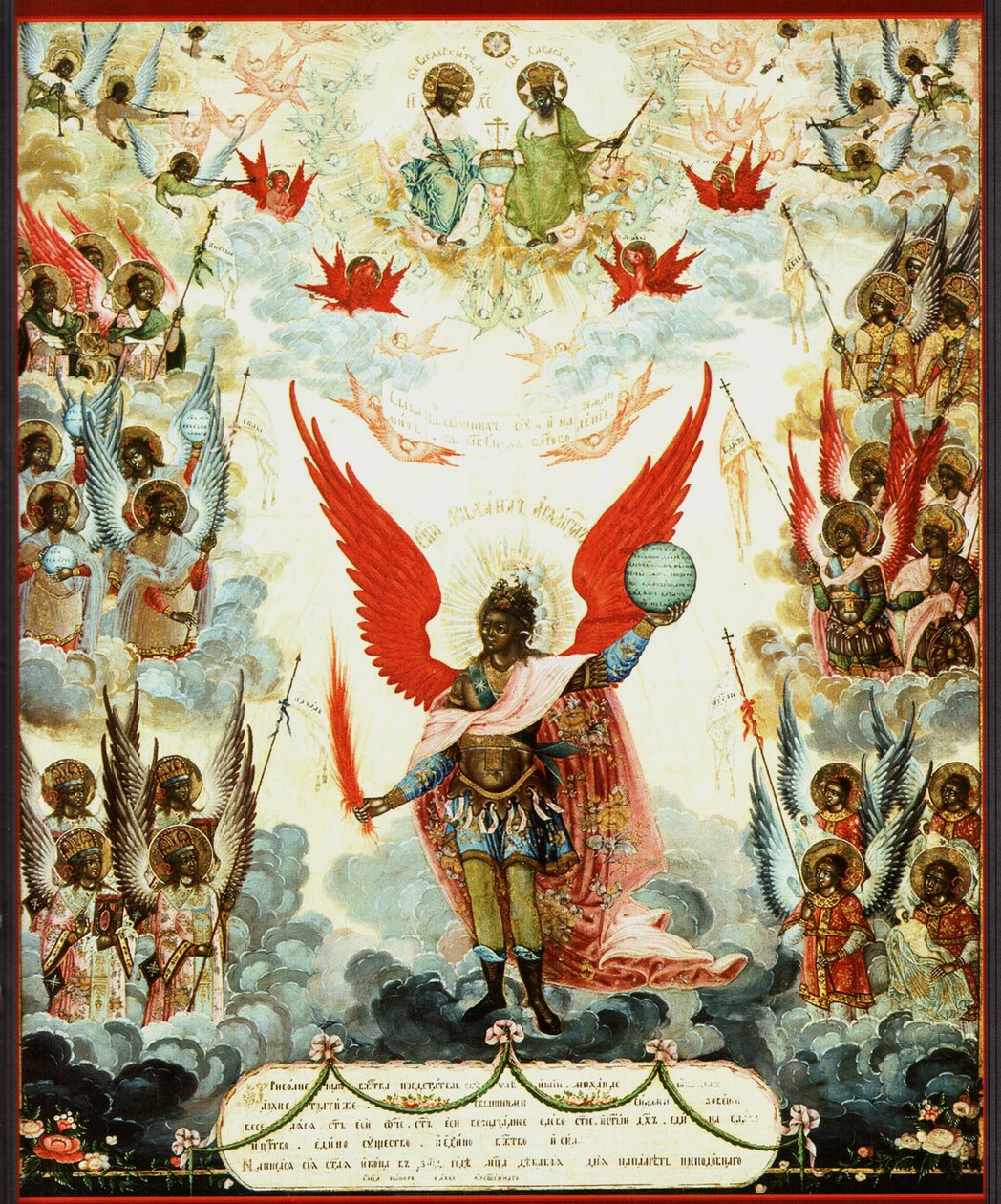 Saint Mikhail russisk ikon. Ærkeenglen Michael. Russisk ikon. 1804 af Unknown
