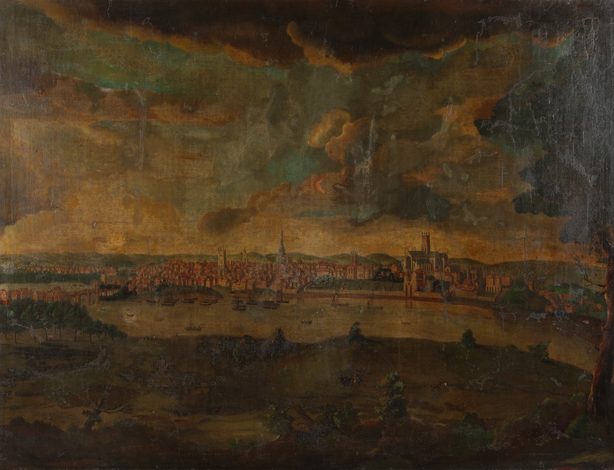 Udsigt over Worcester, ca. 1740 af Unbekannt Unbekannt