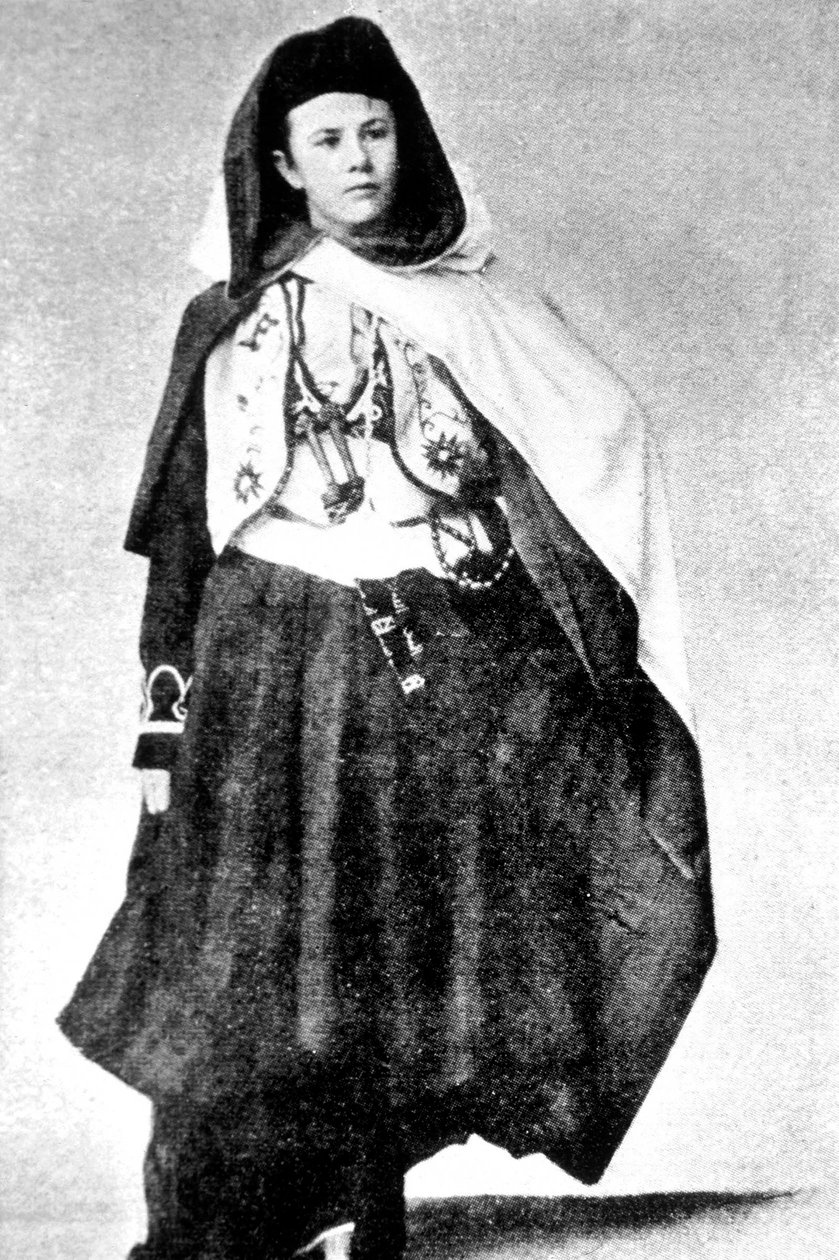 Schweizisk opdagelsesrejsende Isabelle Eberhardt iført arabisk kostume, ca. 1897 af Unknown