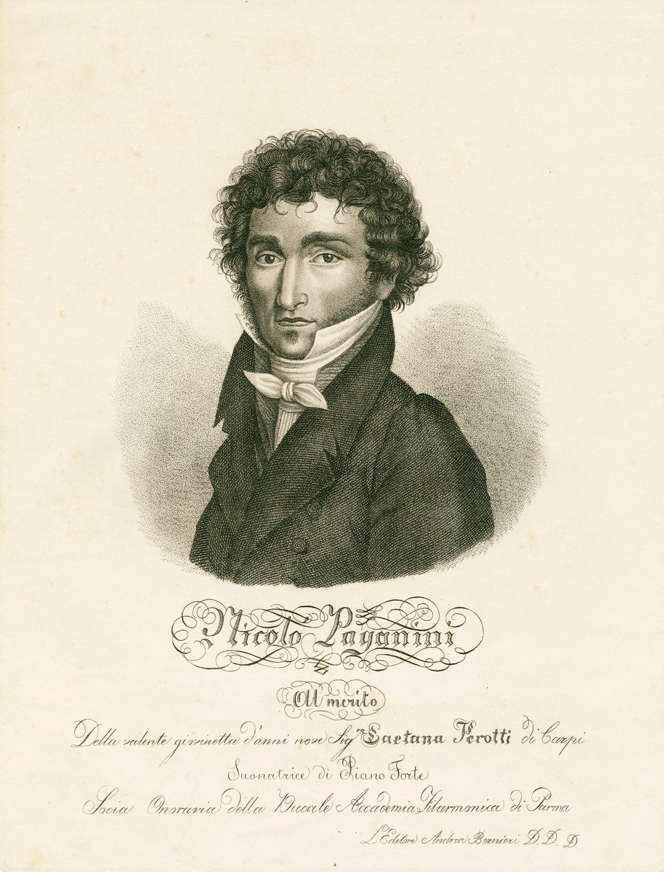 Niccolo Paganini - portræt af Unknown