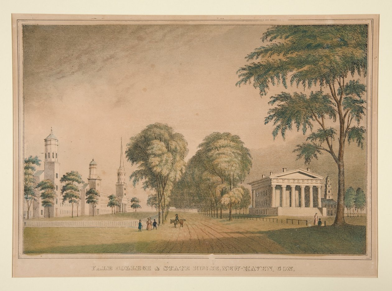 Yale College og State House, New Haven, Con. af Unknown