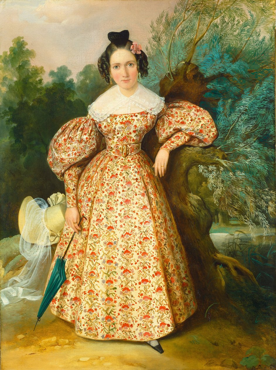 Portræt af en ung dame af Unknown 19th Century