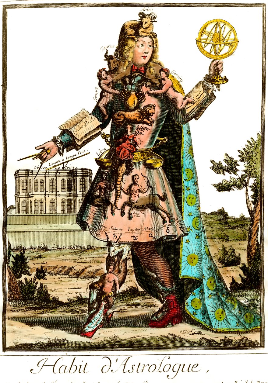 astrologdragt fra det 17. århundrede. Privat samling. af Unknown artist