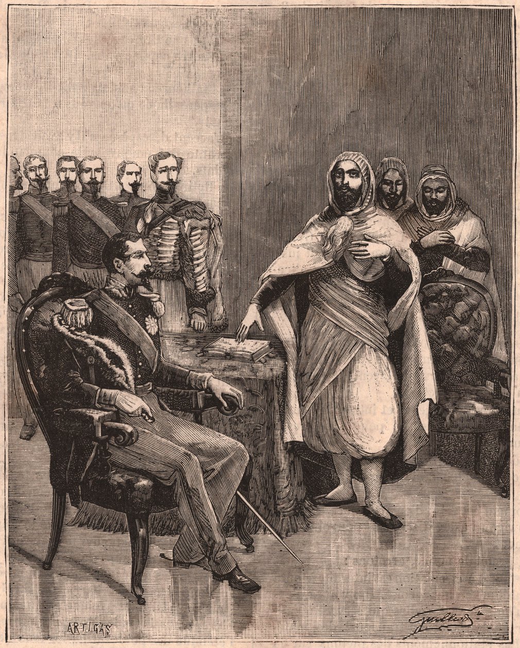 Abd El Kader og Napoleon III af Unknown
