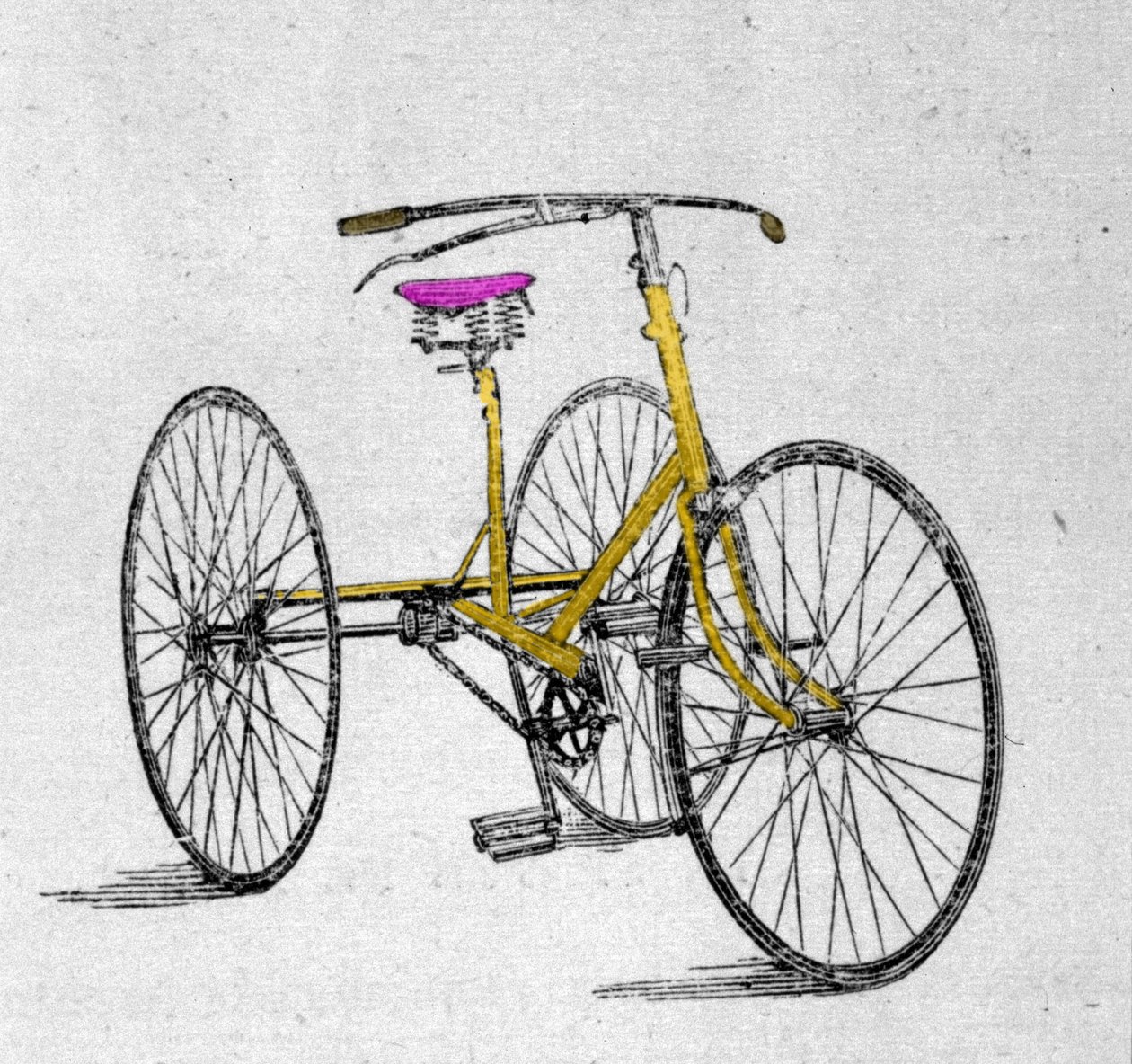 Avanceret trehjulet cykel model. af Unknown artist