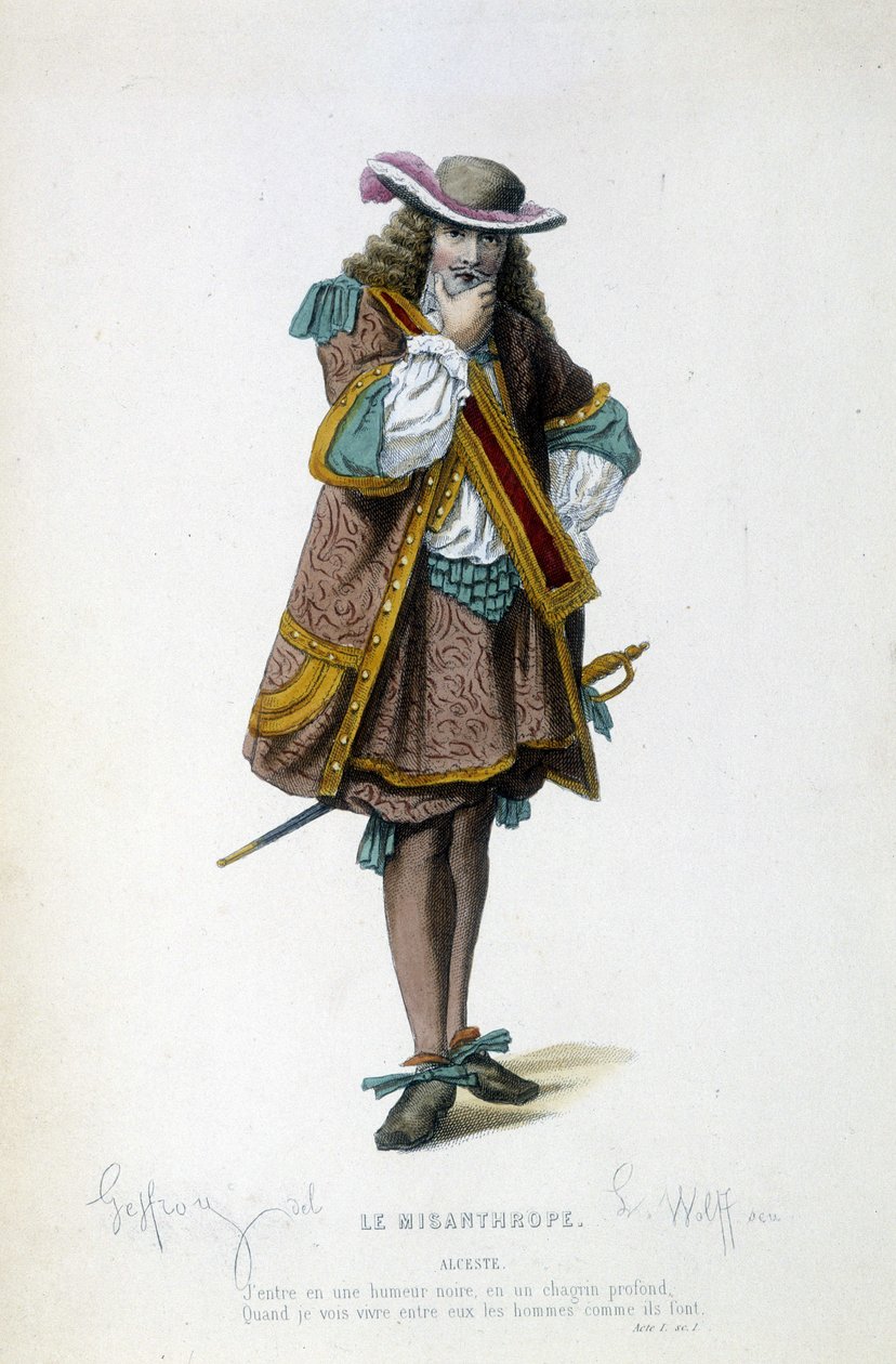 Alceste i "" Misantropen"" af Molière af Unknown artist