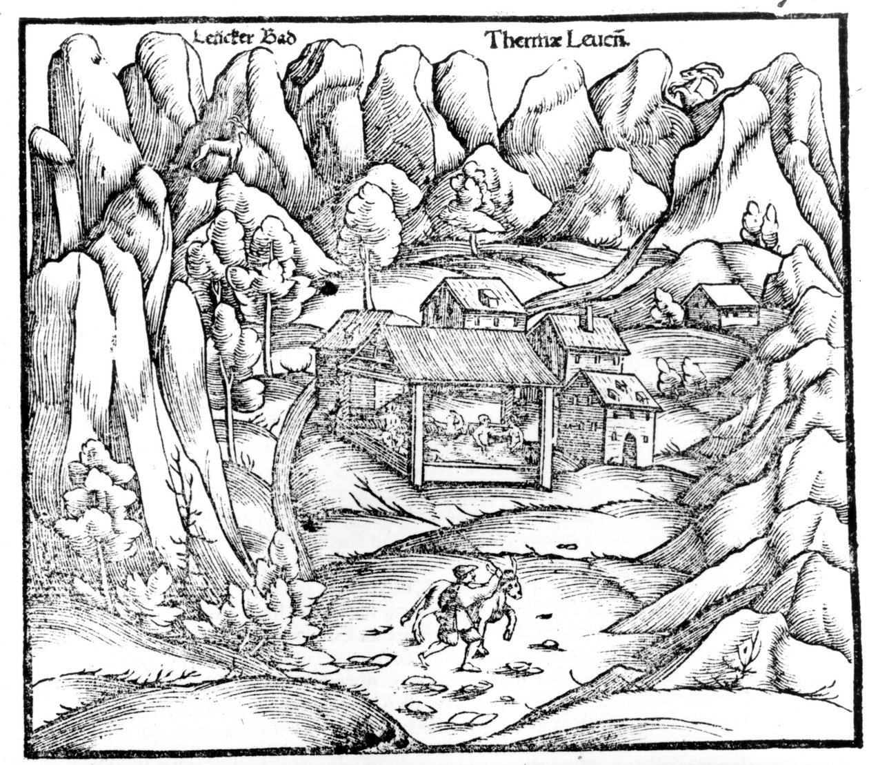 Baden i Baden (Østrig), gravering 1500-tallet. af Unknown artist