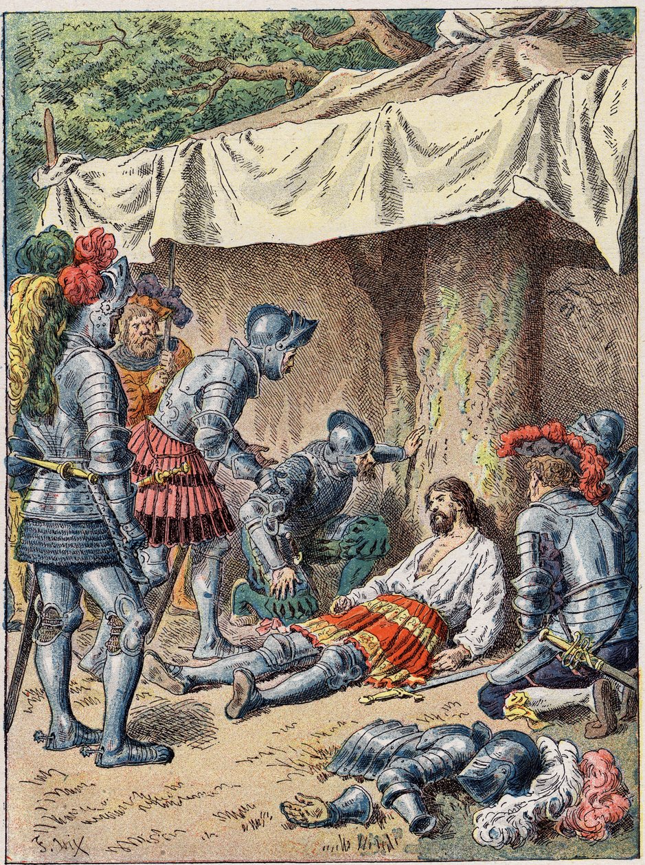 Bayards død i 1524. af Unknown artist