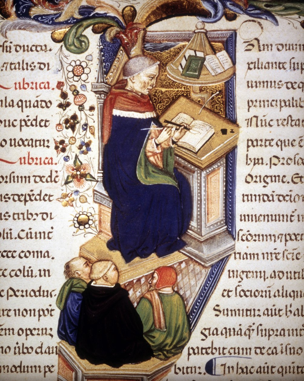 Kopist munk. 15. århundredes manuskript. af Unknown artist