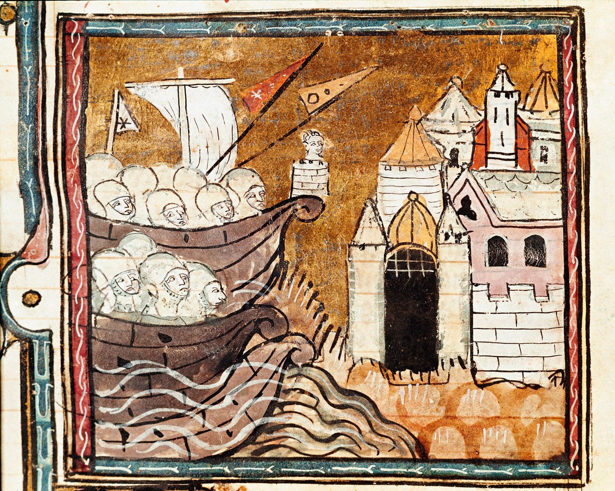 Afbarkning af en armée. Detalje (miniature af Unknown artist