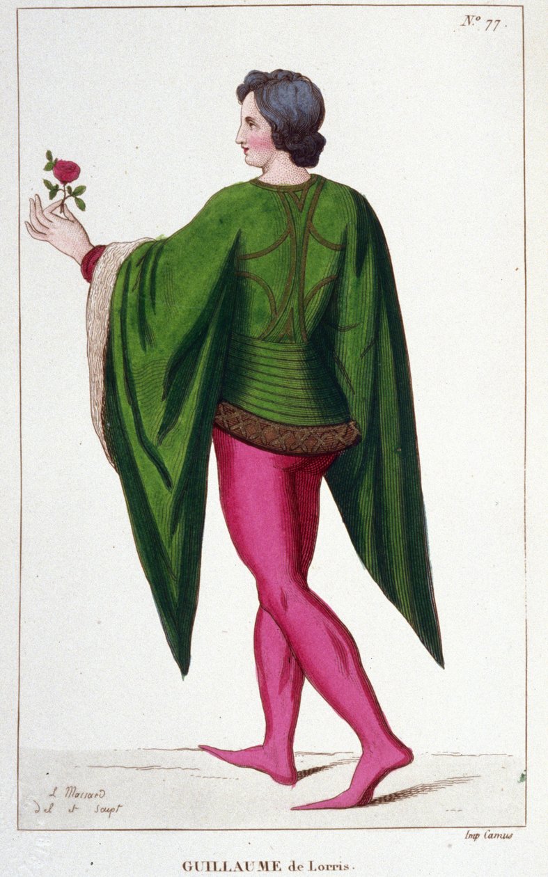 Guillaume de Lorris, fransk digter (v.1200-v.1240). af Unknown artist