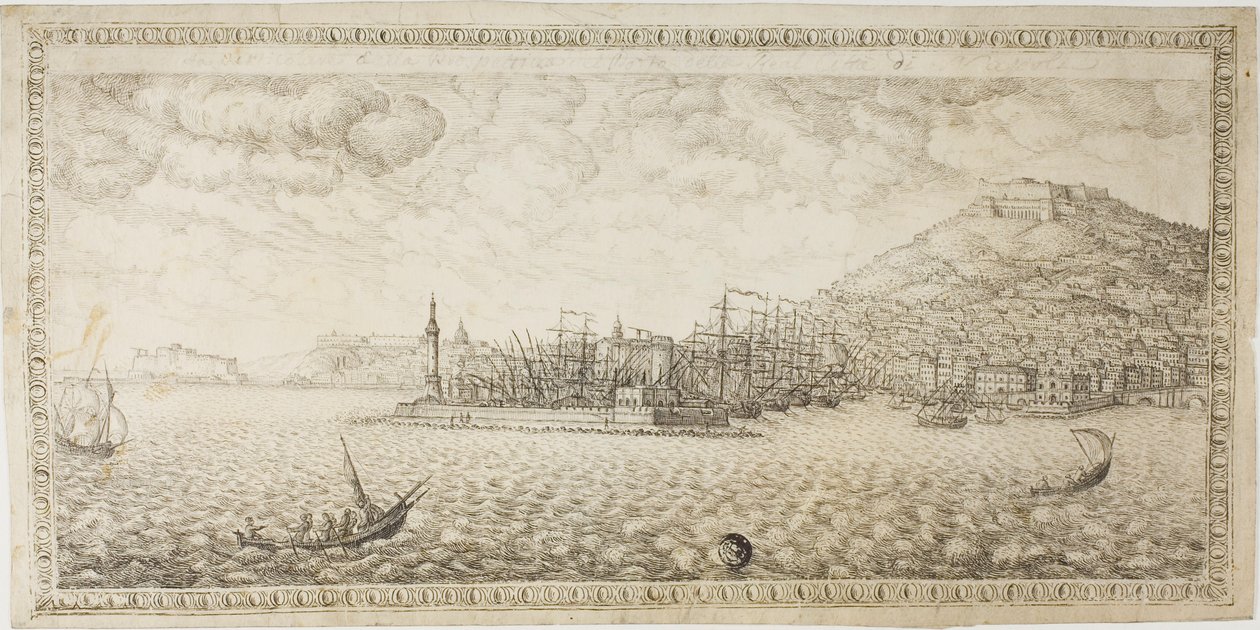 Havnen i Napoli af Unknown Italian